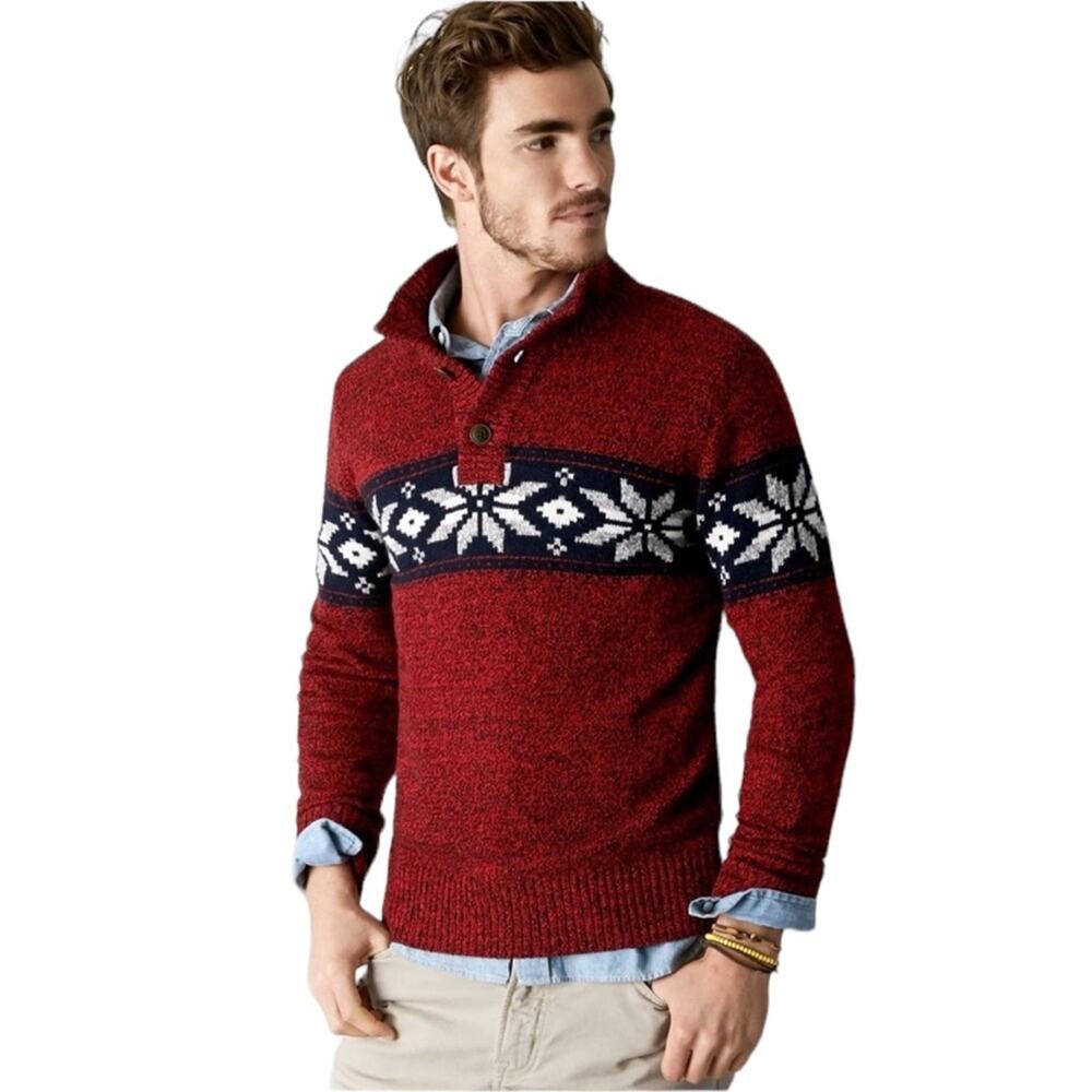 American Eagle Outfitters | Mens Size S Holiday Christmas Sweater Button Up Fall